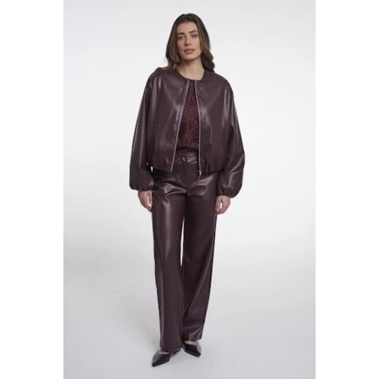 Rino & Pelle Lomee.7502611 rino en pelle faux leather blouson jacket chocolate bean - Image 4