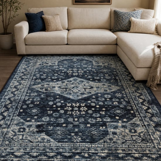Muratap Vintage vloerkleed navy- 160x230 cm - Image 1