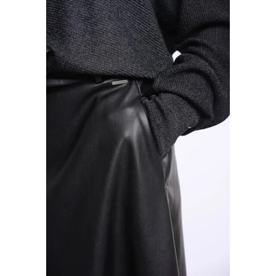 Rino & Pelle Chelsea.7502611 rino en pelle faux leather skirt with belt dark navy - Image 1