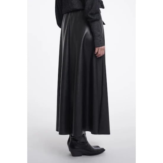 Rino & Pelle Chelsea.7502611 rino en pelle faux leather skirt with belt dark navy - Image 2