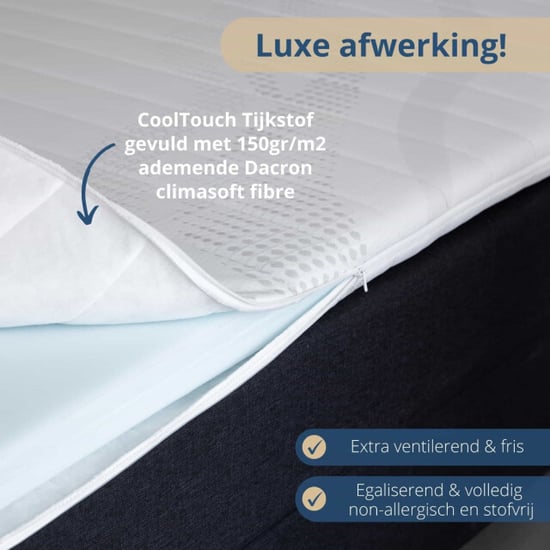 Harris & Darwin Soft sense koudschuim topper | met split| 6,5cm dik| cooltouch comfort-foam - Image 6
