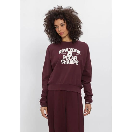 Penn & Ink W26f1941 351-5 penn en ink sweater print aubergine ecru - Image 1