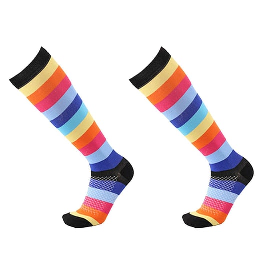 Flo Bright Pattern Knee High Compression Socks Colour Stripes S/M - Image 4