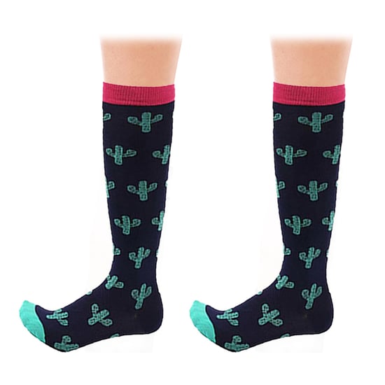 Flo Bright Pattern Knee High Compression Socks Cactus S/M - Image 4
