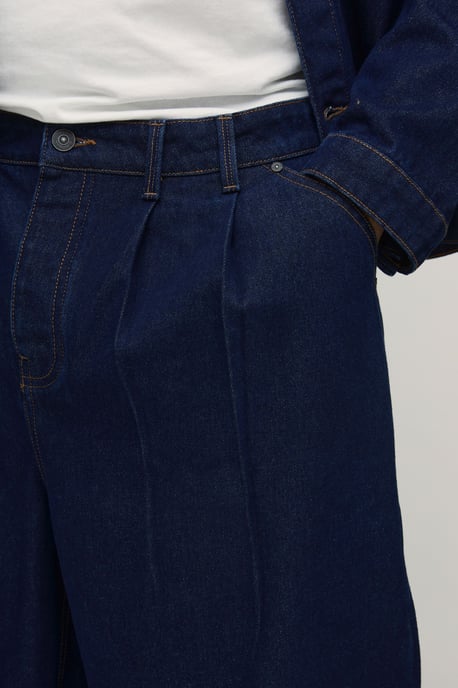 Plus Pleat Front Parachute Longline Denim Jorts - Image 2