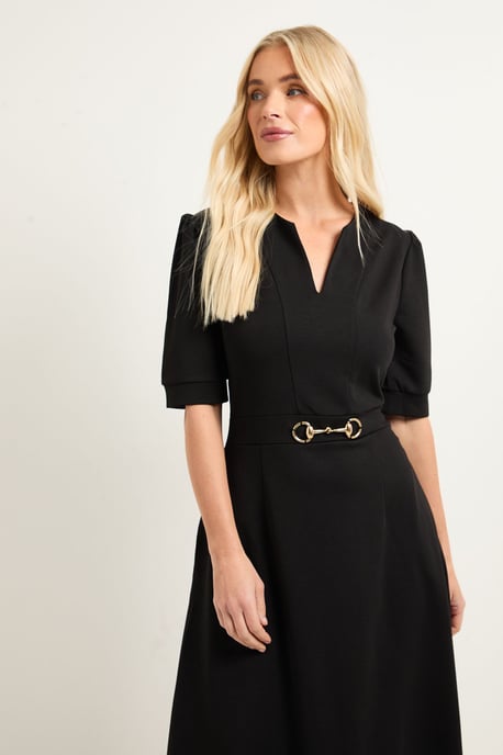 Petite Ponte Snaffle Trim Midi Dress - Image 2