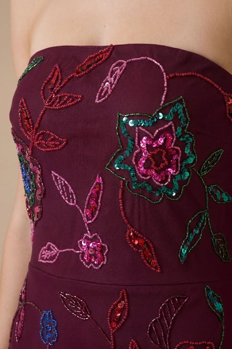 Floral Embellished Mesh Midaxi Dress - Image 3