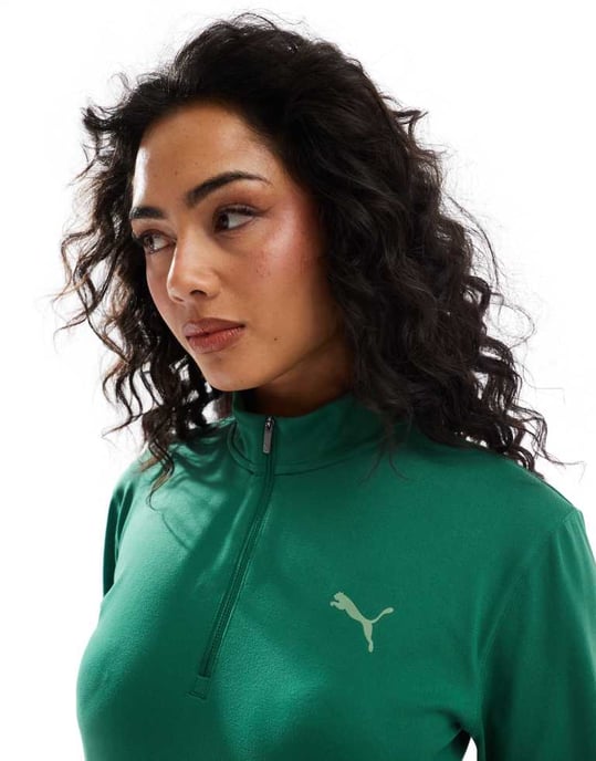 Puma Evolve 1/4 zip training top in olive green - Image 3