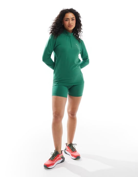 Puma Evolve 1/4 zip training top in olive green - Image 4