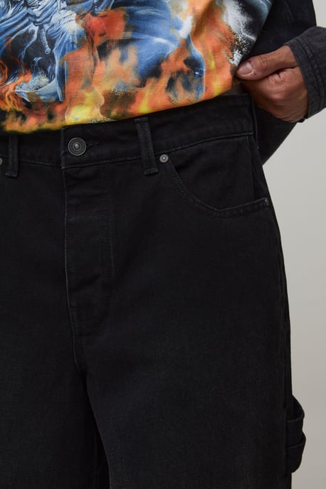 Let Down Hem Double Carpenter Loop Overdye Denim Jorts - Image 3