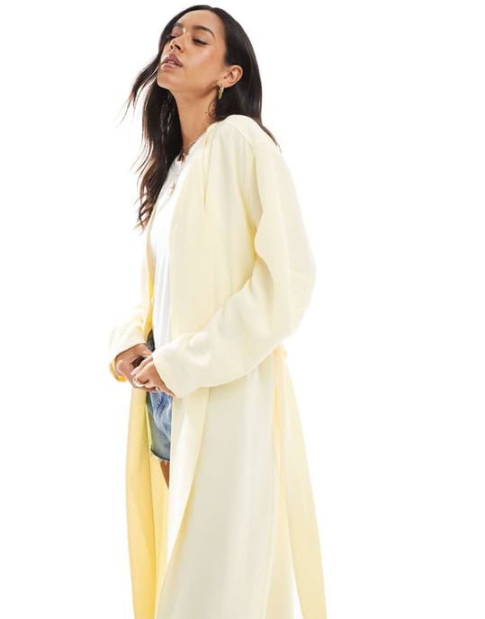 ASOS DESIGN duster overshirt i buttermilk - Image 3