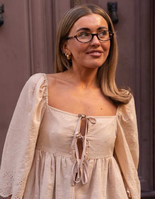 Daisy Street x Molly Mcfarlane square neck cutwork babydoll blouse in natural - Image 3
