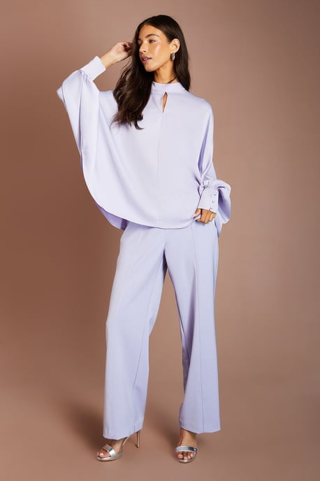 Satin Batwing Sleeve Shirt - Image 2