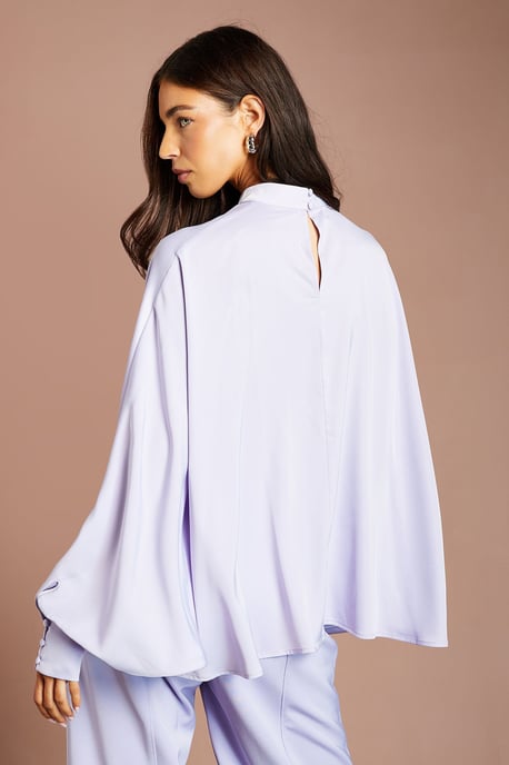 Satin Batwing Sleeve Shirt - Image 3
