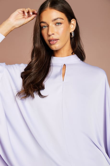 Satin Batwing Sleeve Shirt - Image 4