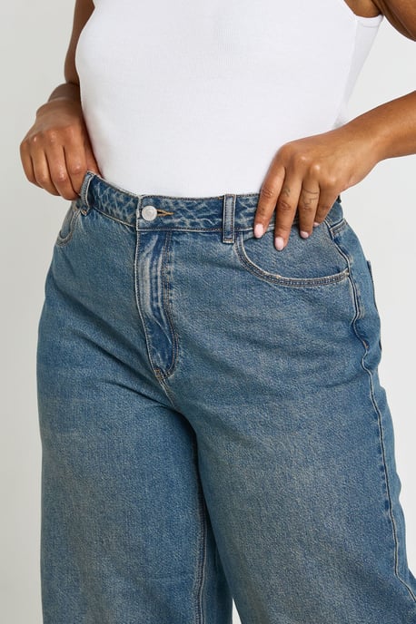 Plus Mid Waist Loose Wide Leg Jean - Image 4