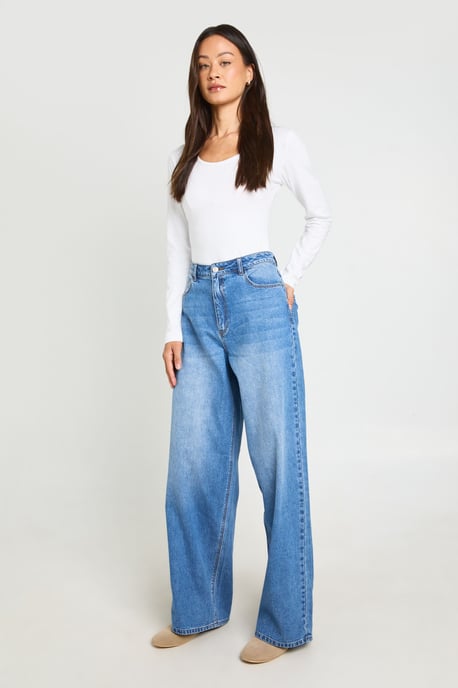 Tall Mid Waist Loose Fit Wide Leg Jean - Image 3