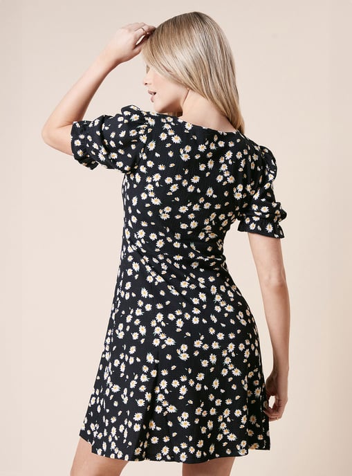 Daisy V Neck Short Sleeve Mini Jersey Dress - Image 3