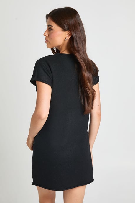 Soft Knit Seam Detail Knitted Mini Dress - Image 2