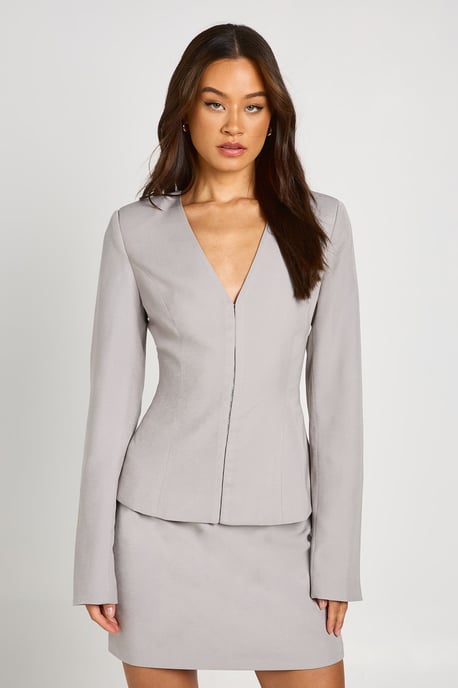 Tall Tailored Barrel Sleeve Cinch Waist Blazer - Image 3