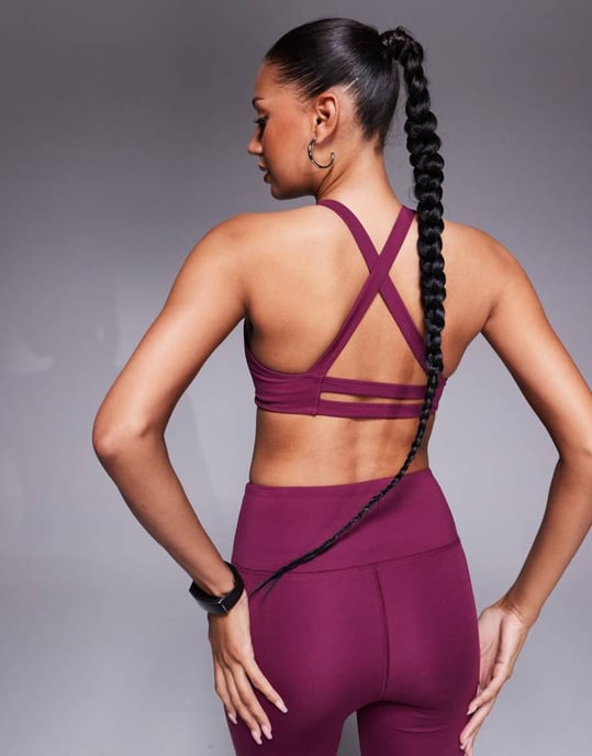 4505 soft touch light support twist front sports bra mulberry - Image 3