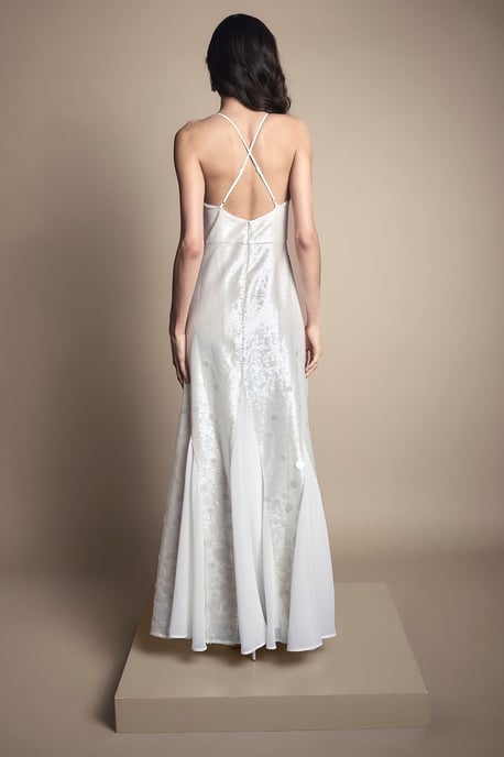 Sequin Godet Maxi Wedding Dress - Image 3