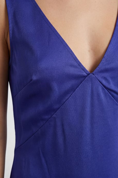 Ruffle Layer V Neck Bias Slip Dress - Image 3