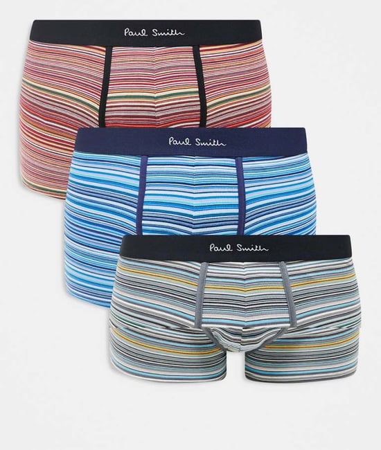 Paul Smith 3-pack logot trunks i flerfärgad rand - Image 1