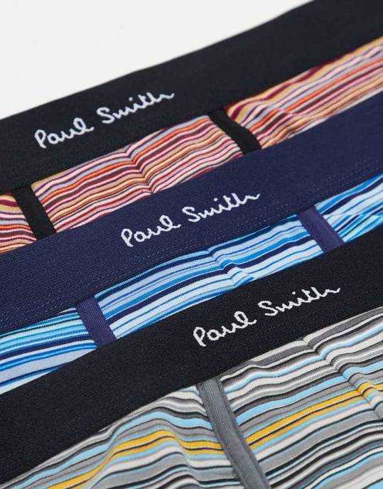 Paul Smith 3-pack logot trunks i flerfärgad rand - Image 2