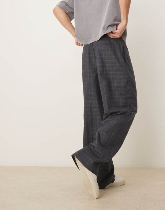 ASOS DESIGN vida byxor i rutor - Image 4