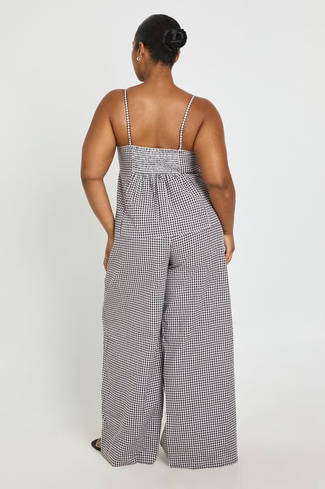 Plus Gingham Bow Detail Cami Top And Wide Leg Trouser Co Ord - Image 2