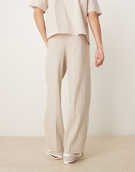 ASOS DESIGN smart vida byxor i mikrotextur i sten - Image 3