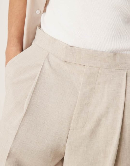 ASOS DESIGN smart vida byxor i mikrotextur i sten - Image 4