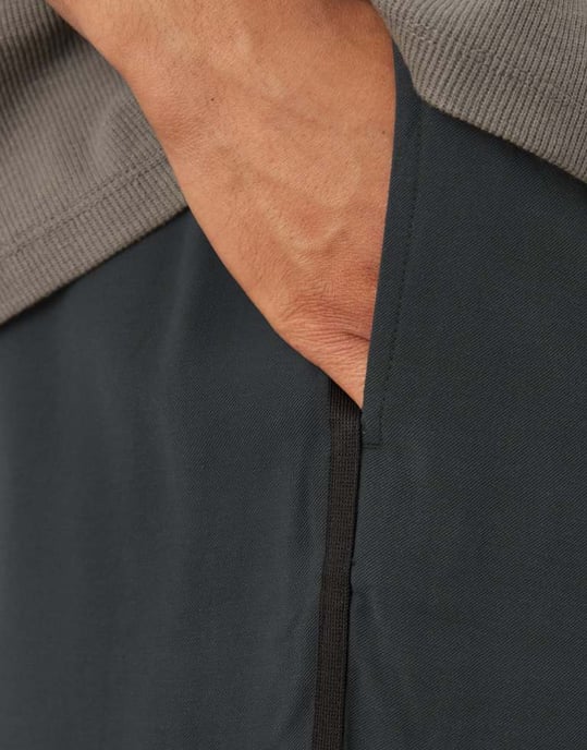 ASOS DESIGN eleganta vida byxor i mörkblått med elastisk midja och sidostrecker - Image 3