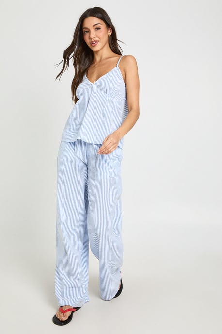 Stripe Bow Detail Cami & Wide Leg Trouser Co-ord - Image 3