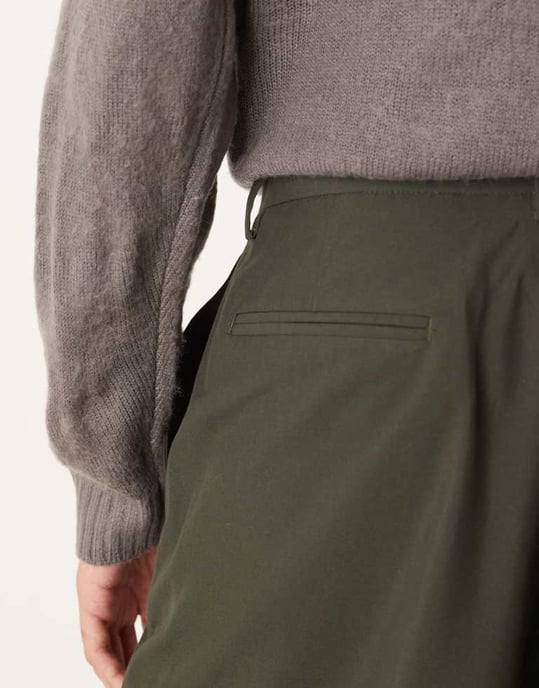 ASOS DESIGN smart vida byxor med dubbla veck i grönt - Image 4