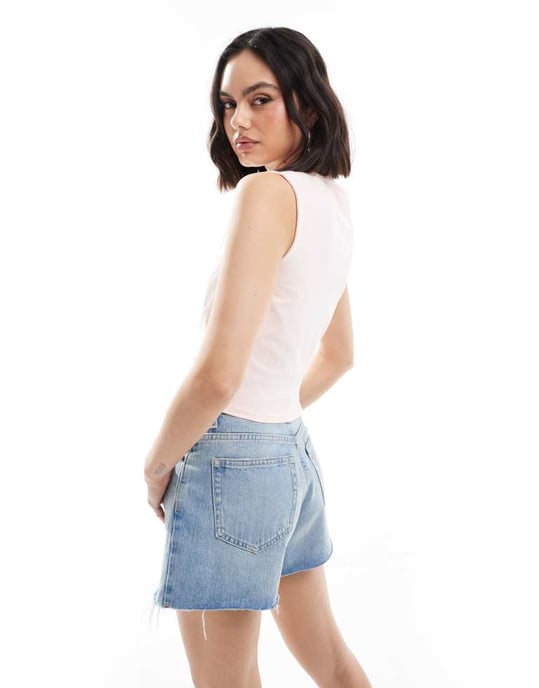 The Frolic exclusive sleeveless boatneck top with heart hardware detail in baby pink - Image 4