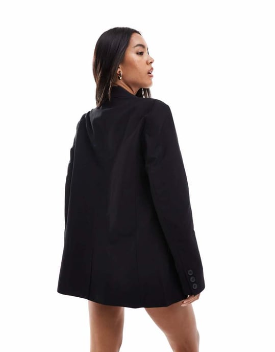 ASOS DESIGN double breasted blazer in black - Image 3