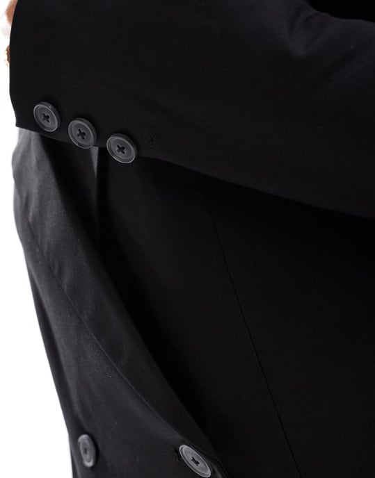ASOS DESIGN double breasted blazer in black - Image 4