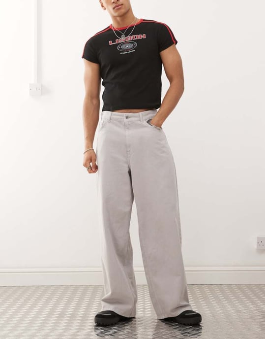 COLLUSION antifit jeans i grått - Image 1