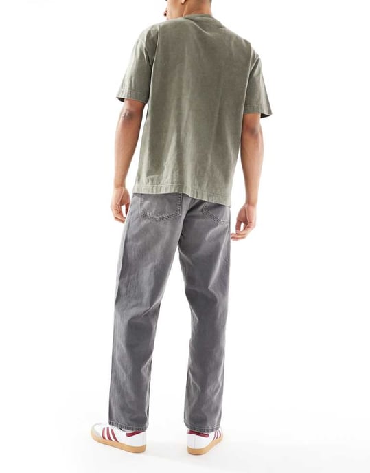 ASOS DESIGN baggy jeans i tvättad grå - Image 2
