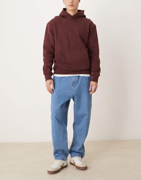 ASOS DESIGN skater fit jeans i mellanblå tvätt - Image 1
