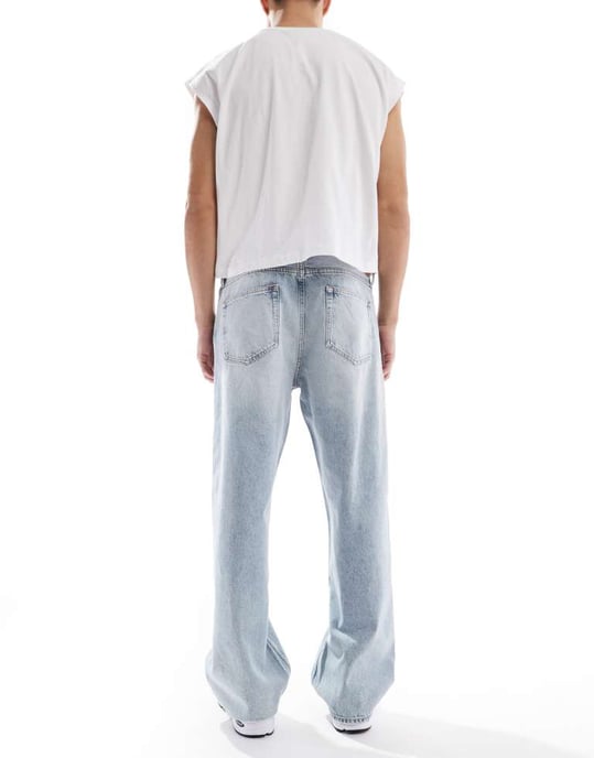 Calvin Klein Jeans 90-tals lösa jeans i ljus tvätt - Image 2