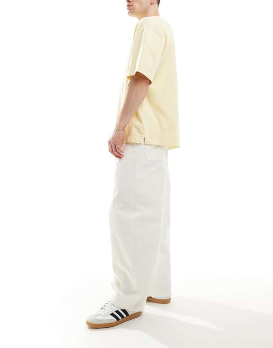 ASOS DESIGN oversized jeans i ecru - Image 3
