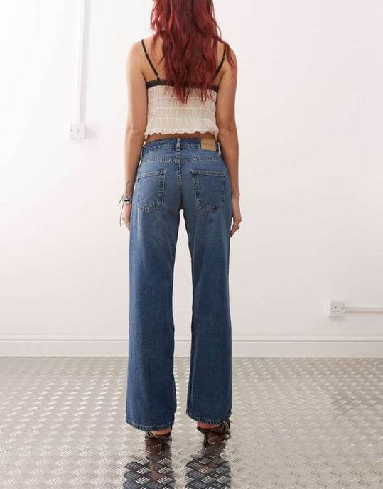 Motel low rise parallel jeans in mid blue used - Image 3