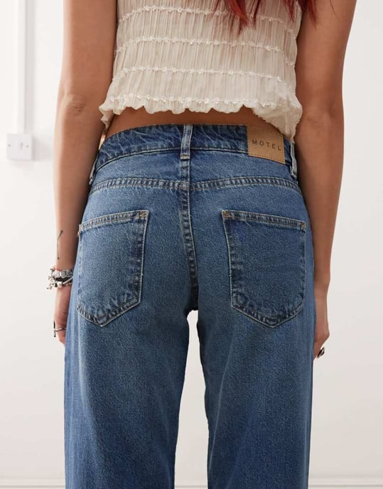 Motel low rise parallel jeans in mid blue used - Image 4