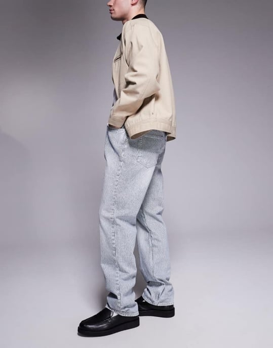 Hugo Blue Nate baggy fit jeans i ljusblå - Image 3