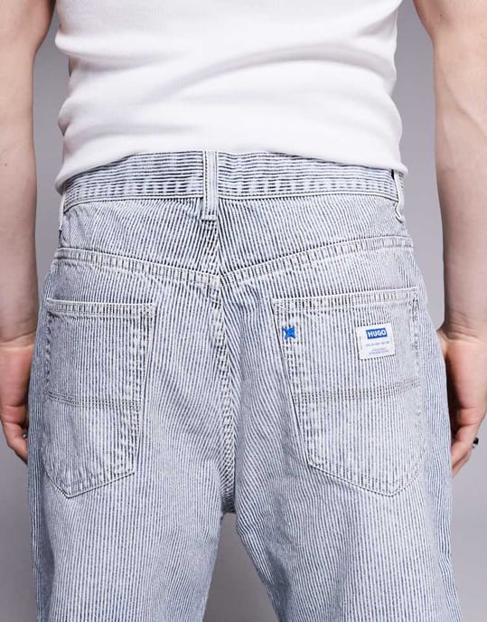 Hugo Blue Nate baggy fit jeans i ljusblå - Image 4