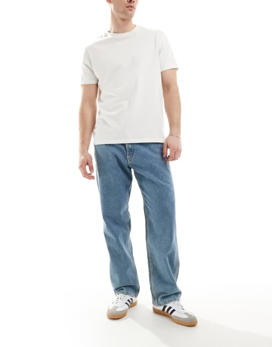 JJ Rebel Phil baggy jeans i mellanblå - Image 1