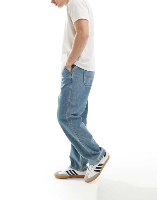 JJ Rebel Phil baggy jeans i mellanblå - Image 3